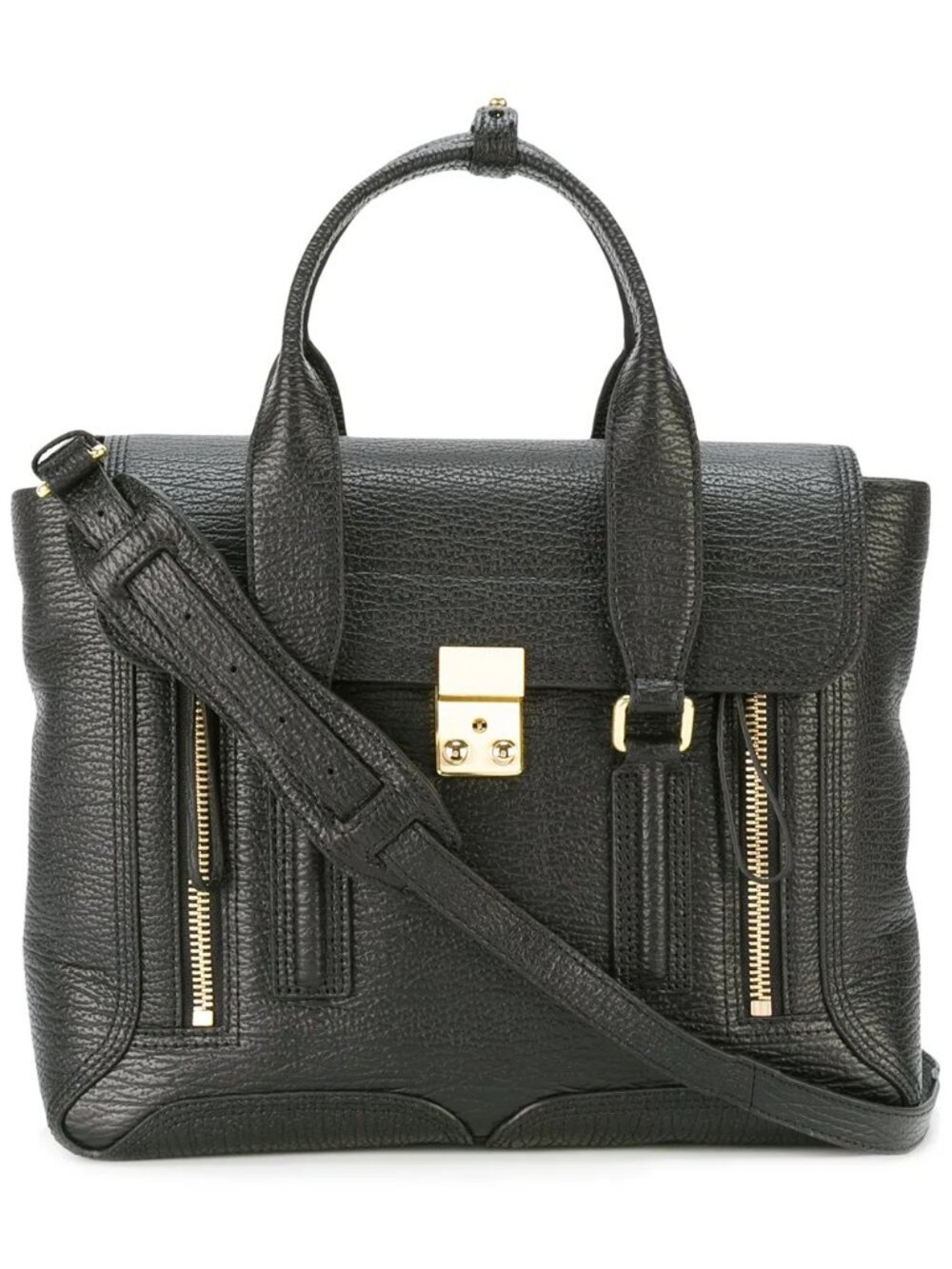 3.1 Phillip Lim Pashli Satchel Medium Black Gold Hardware